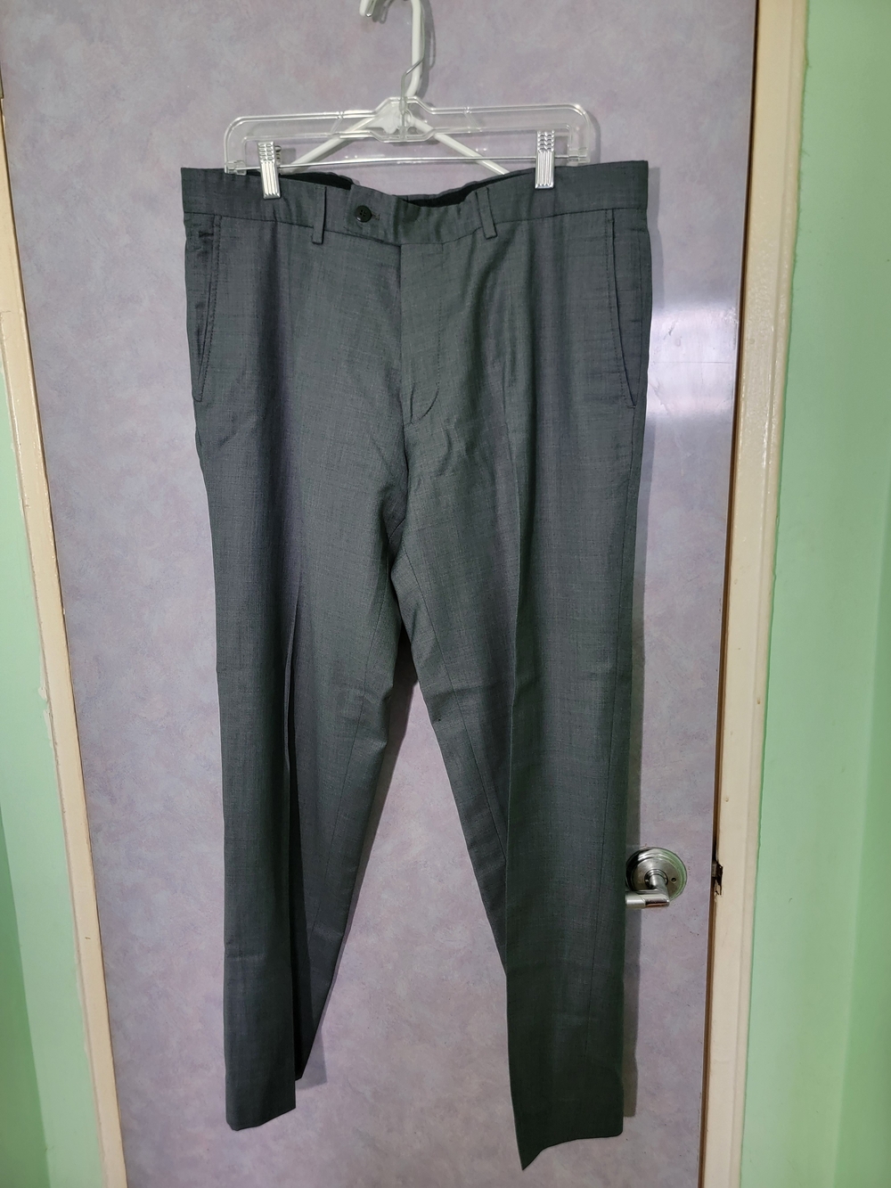 Sarar And Boss Dress Pants in Charcoal Gray - Tailored Straight Leg